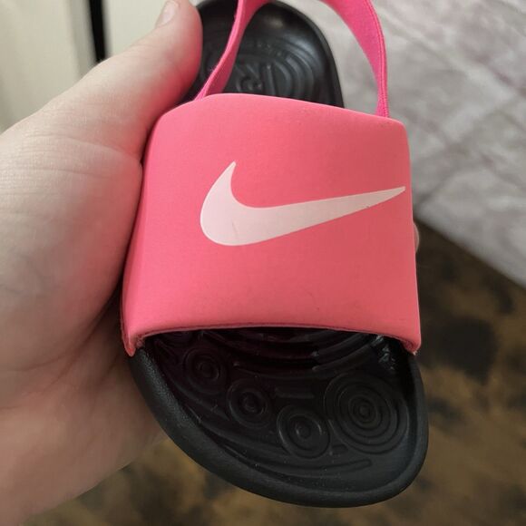 Nike Kawa Youth Slides Sandals Kids Girls Size 9C Pink & Black - Picture 10 of 10